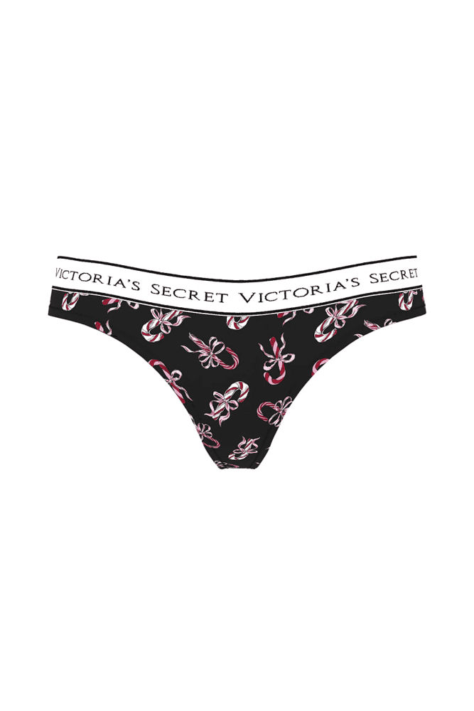 Трусики С РЕЗИНКАМИ СТРИНГИ BLACK CANDY CANE Victoria`s Secret