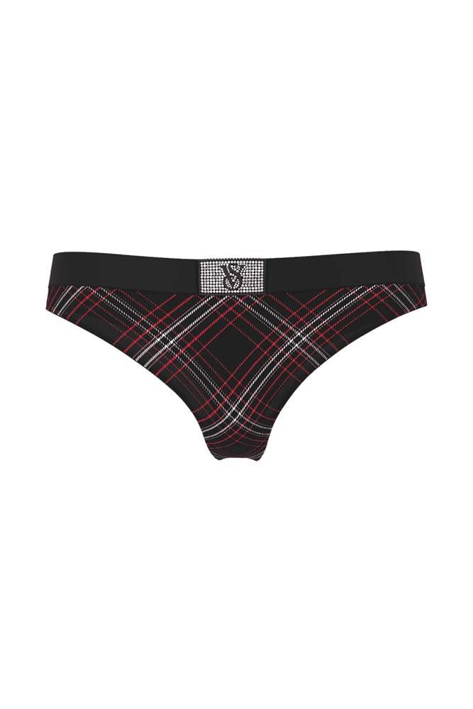 Трусики С РЕЗИНКАМИ СТРИНГИ BLACK EMBL PLAID Victoria`s Secret