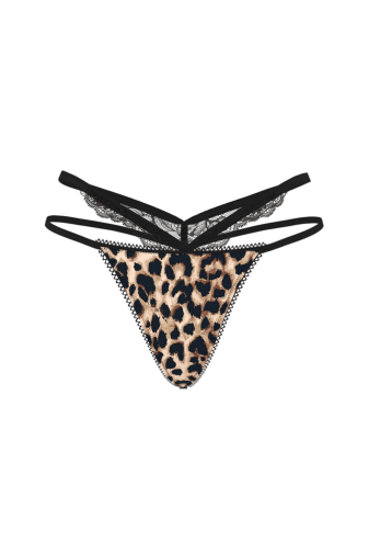 Трусики VERY SEXY СТРИНГИ LEO PRINT DOUBLE LACE Victoria`s Secret