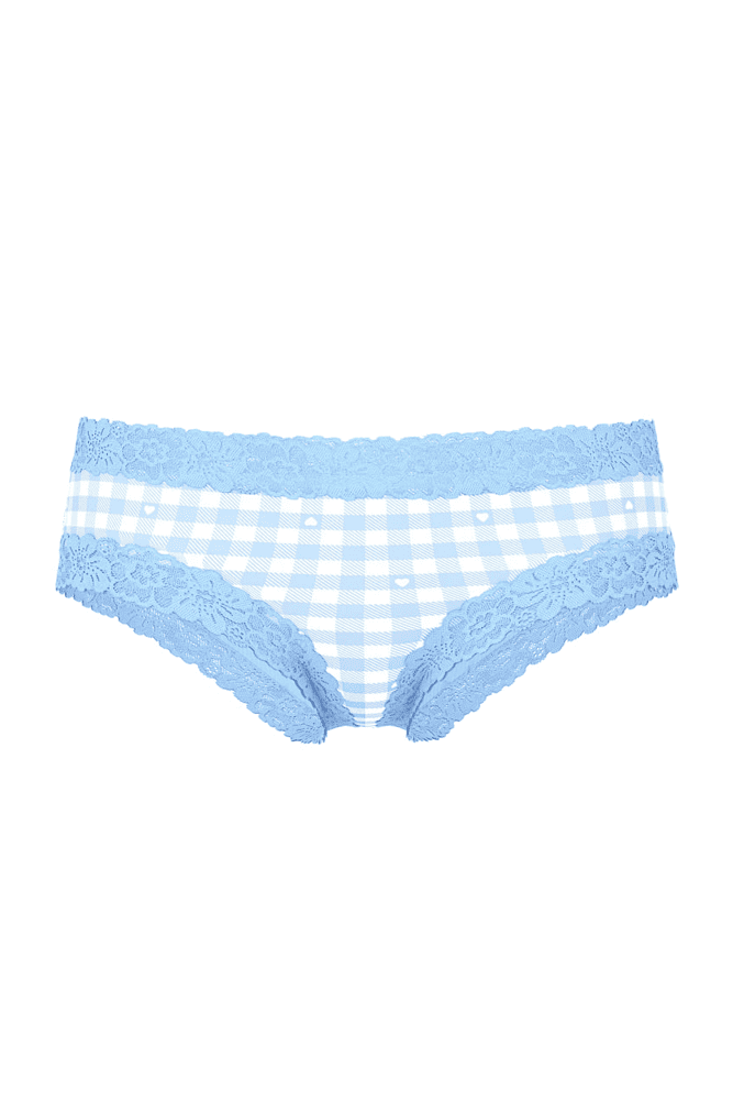 Трусики БАВОВНЯНІ БРАЗИЛІАНИ РУБЧИК BLUE BLAID HEARTS Victoria`s Secret