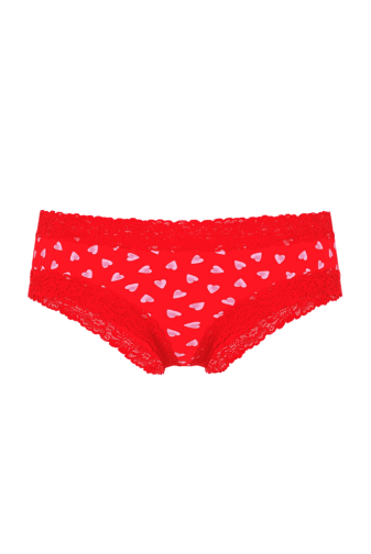 Трусики БАВОВНЯНІ БРАЗИЛІАНИ РУБЧИК RED PINK HEARTS Victoria`s Secret
