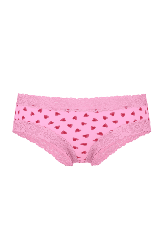 Трусики БАВОВНЯНІ БРАЗИЛІАНИ РУБЧИК PINK HEARTS Victoria`s Secret