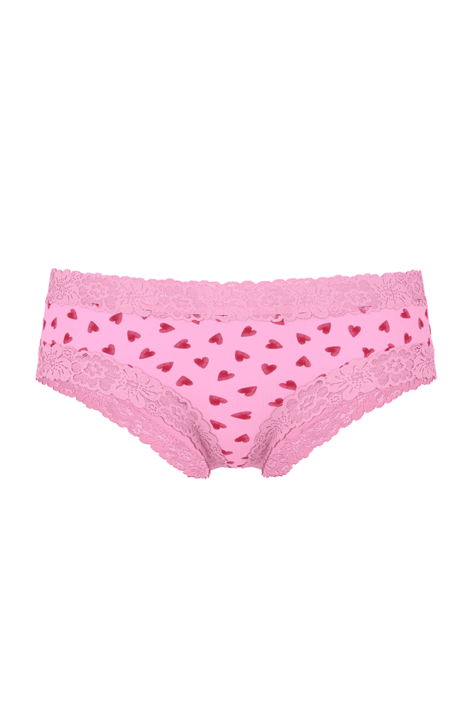 Трусики БАВОВНЯНІ БРАЗИЛІАНИ РУБЧИК PINK HEARTS Victoria`s Secret