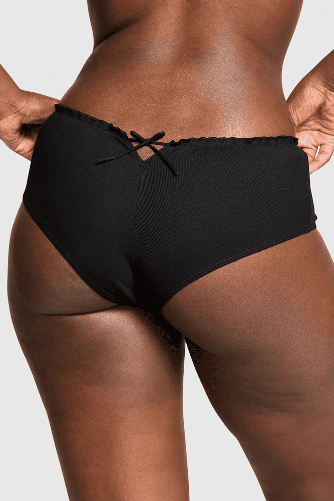 Трусики БАВОВНЯНІ БРАЗИЛІАНИ РУБЧИК BLACK BOW BACK Victoria`s Secret Трусики БАВОВНЯНІ БРАЗИЛІАНИ РУБЧИК BLACK BOW BACK Victoria`s Secret