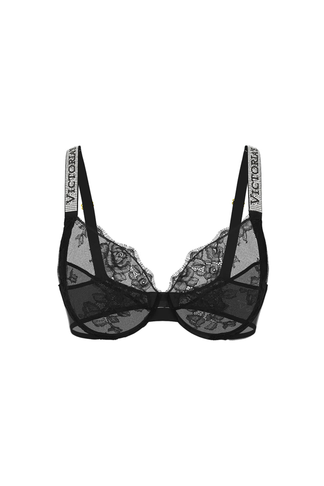 БЮСТГАЛЬТЕР ЗІ СТРАЗАМИ БЕЗ ПУШ-АП BLACK VS NEW Victoria`s Secret