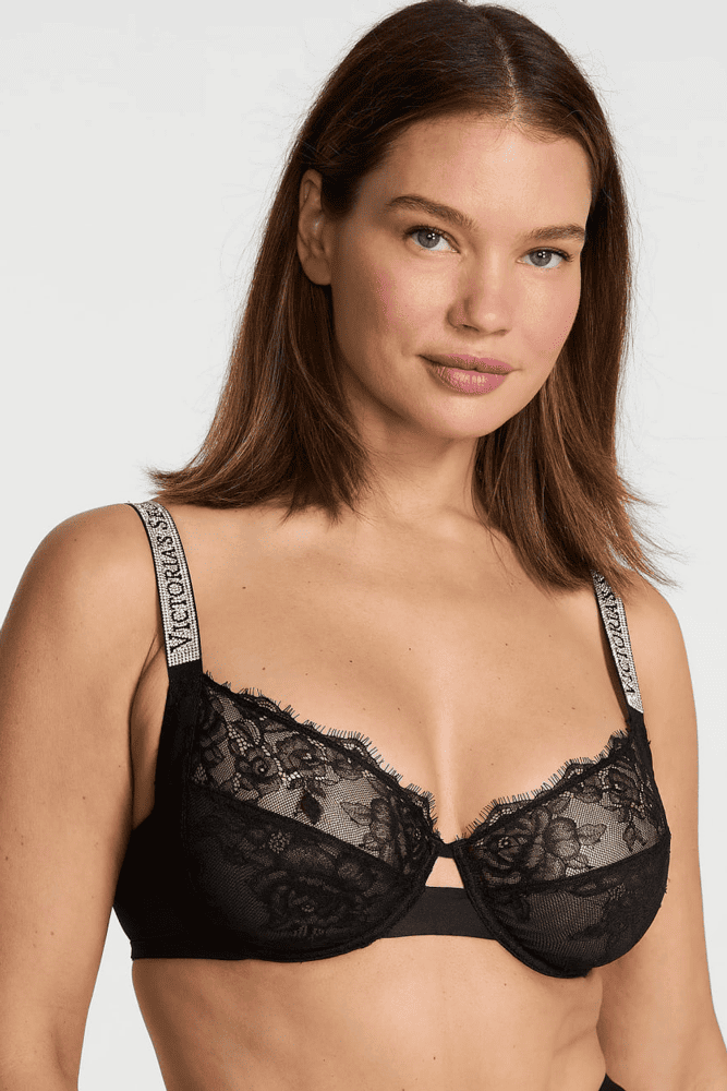 БЮСТГАЛЬТЕР ЗІ СТРАЗАМИ БЕЗ ПУШ-АП BLACK VS NEW Victoria`s Secret
