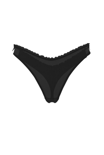Трусики БАВОВНЯНІ СТРІНГИ РУБЧИК BLACK BOW BACK Victoria`s Secret