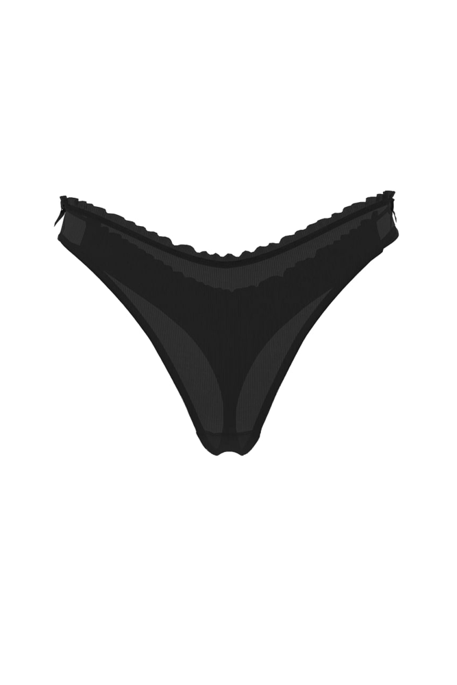 Трусики БАВОВНЯНІ СТРІНГИ РУБЧИК BLACK BOW BACK Victoria`s Secret