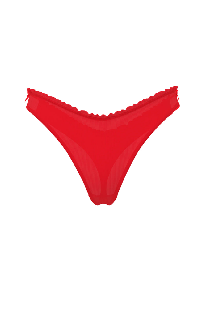 Трусики БАВОВНЯНІ СТРІНГИ РУБЧИК RED BOW BACK Victoria`s Secret
