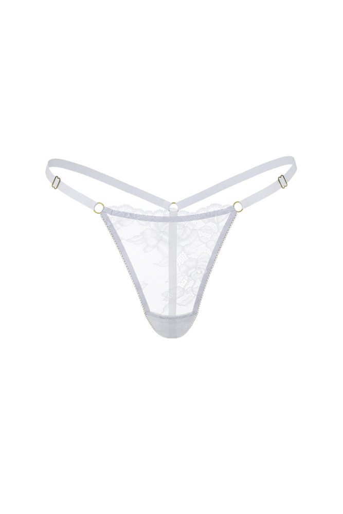 Трусики V-THONG WHITE LACE Victoria`s Secret