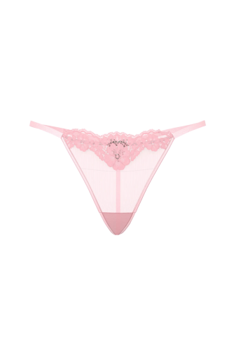 Трусики V-THONG PINK LACE EMBL HEART Victoria`s Secret