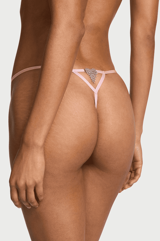 Трусики V-THONG PINK LACE EMBL HEART Victoria`s Secret Трусики V-THONG PINK LACE EMBL HEART Victoria`s Secret