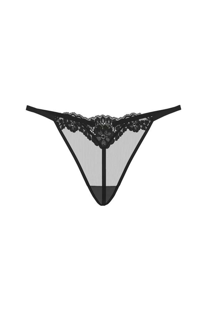 Трусики V-THONG BLACK HEART EMBL Victoria`s Secret