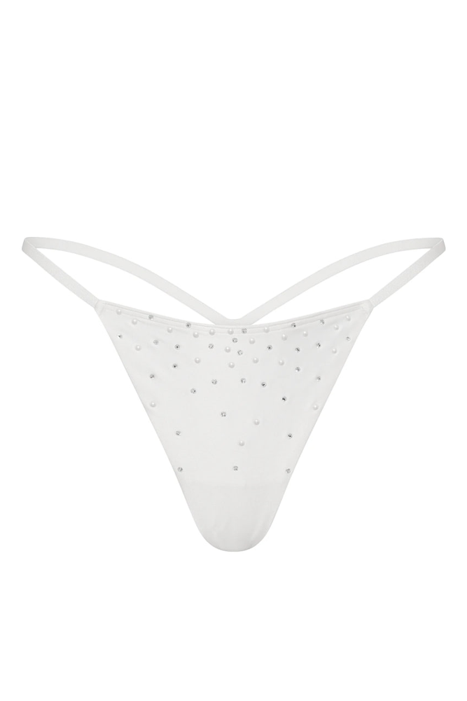Трусики V-THONG WHITE EMBL Victoria`s Secret