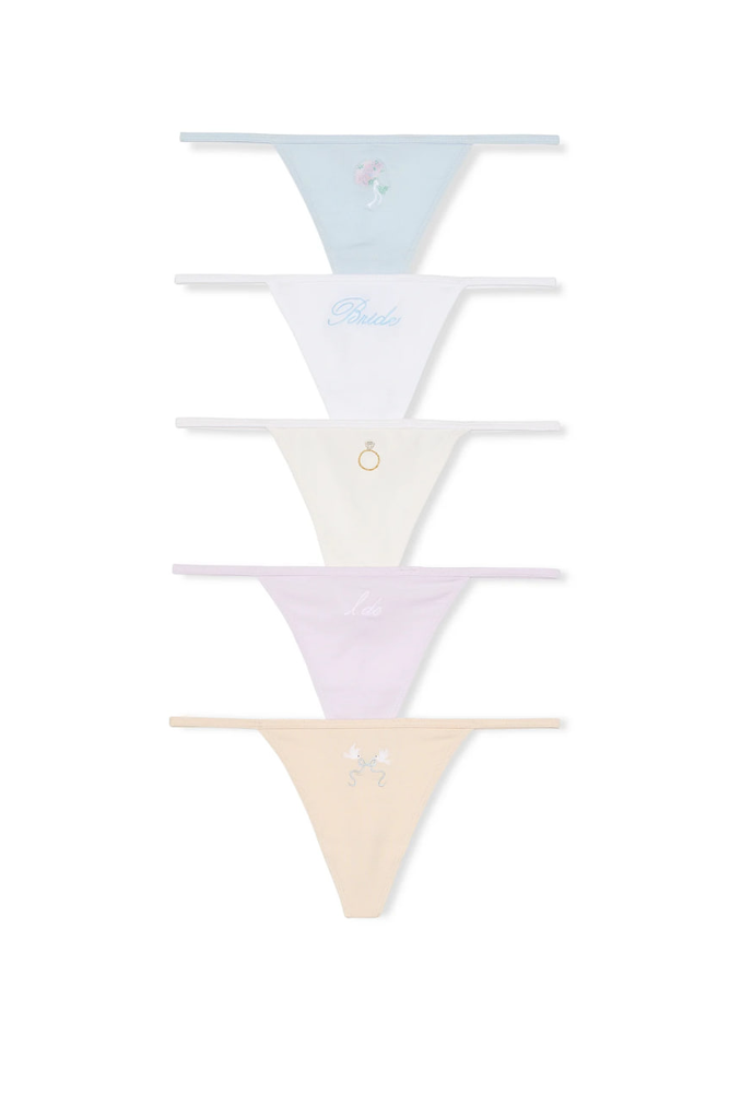 Трусики БАВОВНЯНІ СТРІНГИ BRIDE 5 PANTY SET Victoria`s Secret