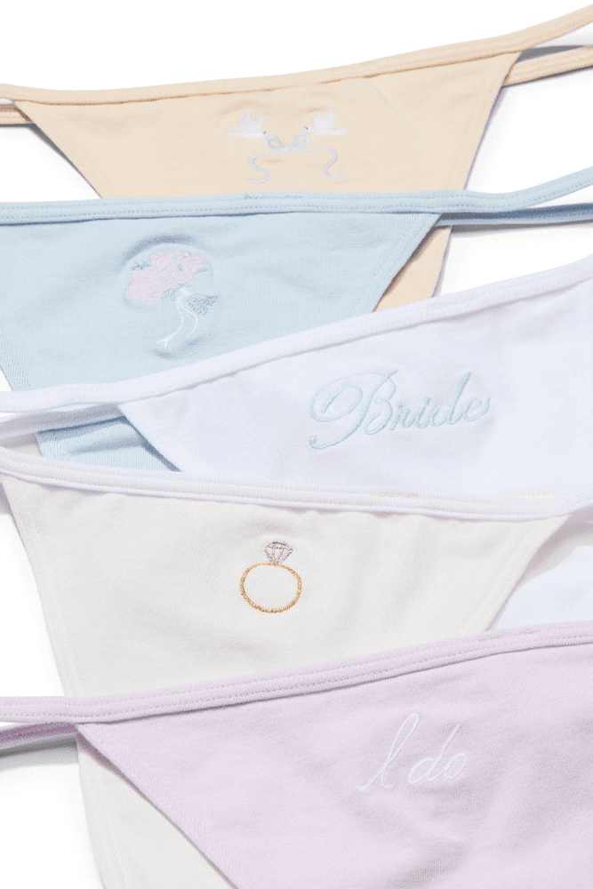Трусики БАВОВНЯНІ СТРІНГИ BRIDE 5 PANTY SET Victoria`s Secret