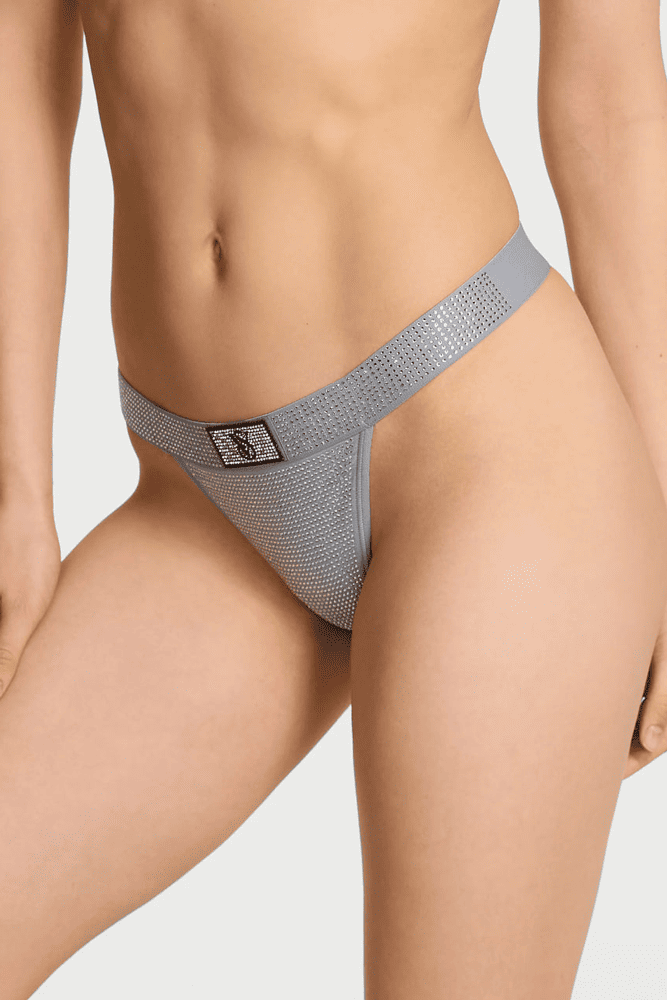 Трусики ЗІ СТРАЗАМИ СТРІНГИ GREY EMBL Victoria`s Secret
