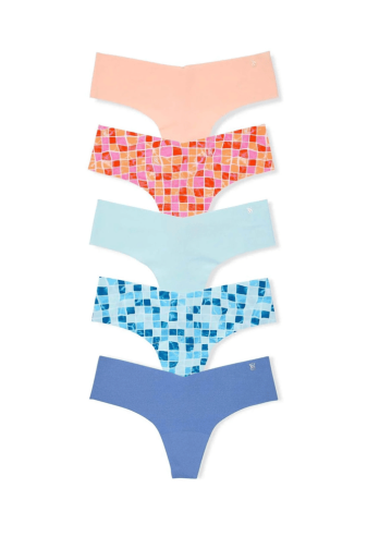 Трусики БЕЗШОВНІ СТРІНГИ MULTI PLAID 5 PANTY SET Victoria`s Secret