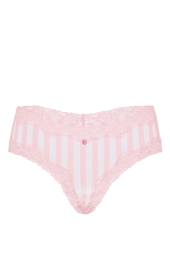 Трусики БАВОВНЯНІ БРАЗИЛІАНИ PINK STRIPE ROSE Victoria`s Secret