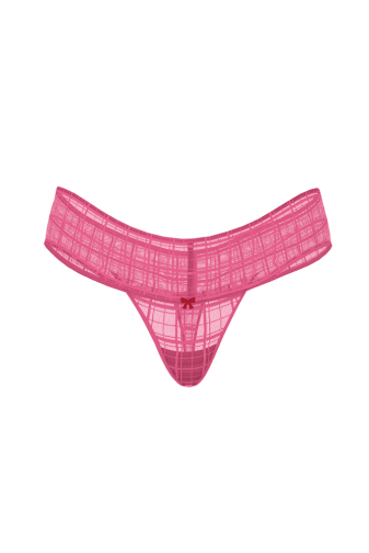 Трусики МЕРЕЖИВНІ СТРІНГИ PINK PLAID BOW Victoria`s Secret