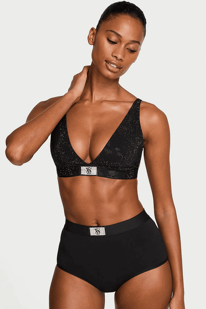 БЮСТГАЛЬТЕР ЗІ СТРАЗАМИ БЕЗ ПУШ-АП BLACK EMBL Victoria`s Secret