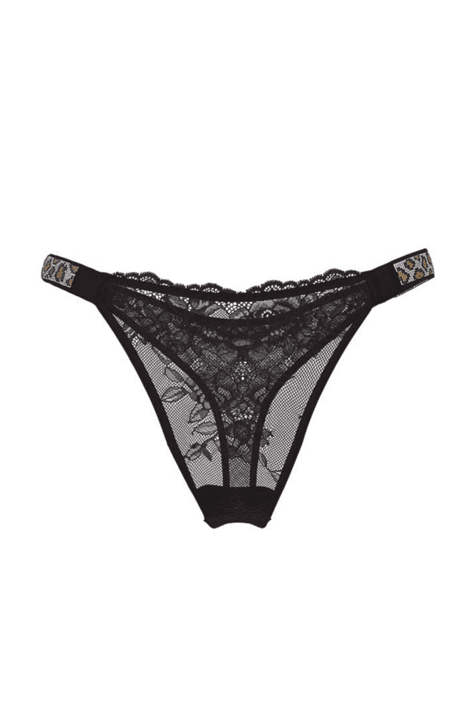 Трусики ЗІ СТРАЗАМИ СТРІНГИ МЕРЕЖИВО S BROWN PRINT Victoria`s Secret