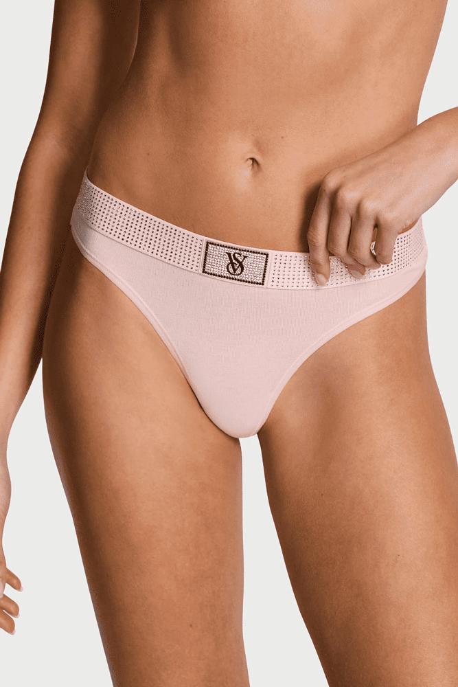 Трусики БАВОВНЯНІ СТРІНГИ PINK EMBL LUXE Victoria`s Secret