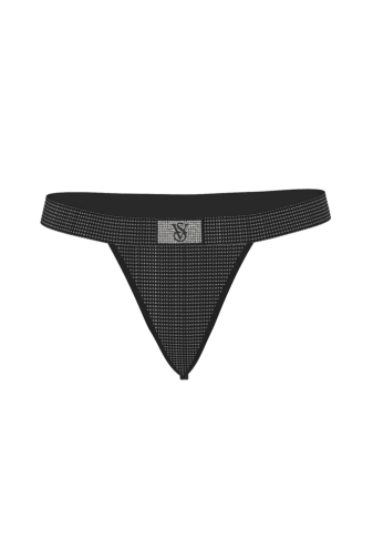 Трусики ЗІ СТРАЗАМИ V-THONG BLACK  EMBL Victoria`s Secret