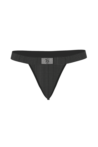 Трусики ЗІ СТРАЗАМИ V-THONG BLACK  EMBL Victoria`s Secret