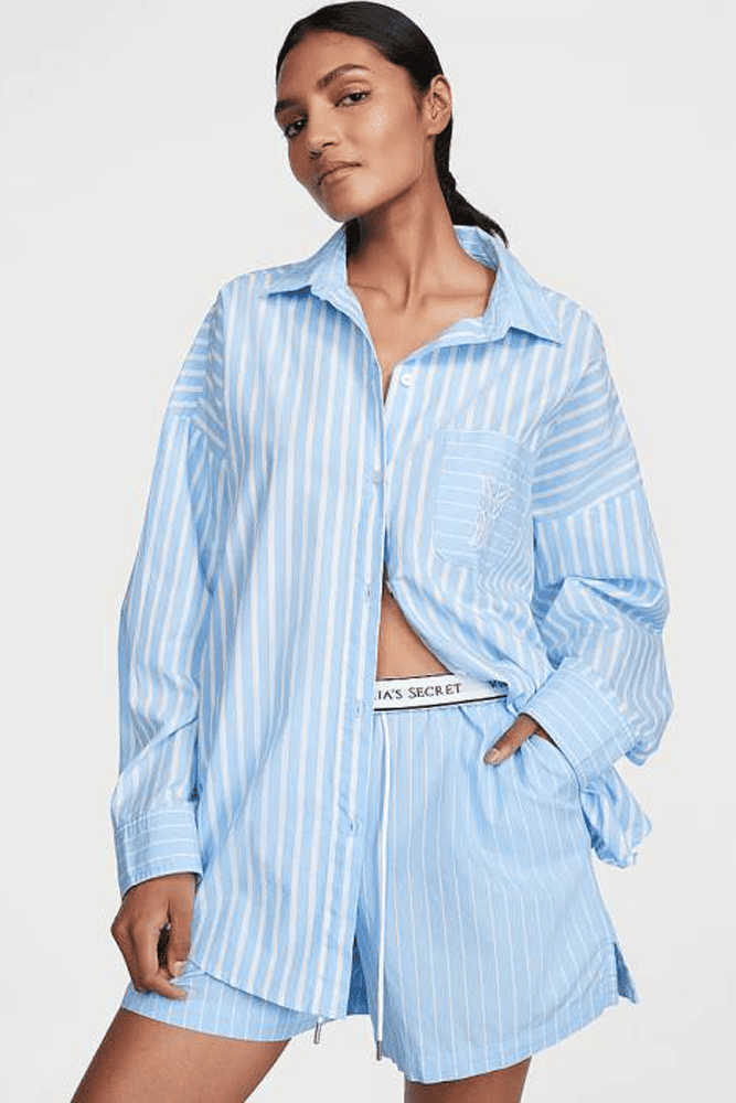 ПІЖАМА БАВОВНА КОРОТКА BLUE STRIPE Victoria`s Secret ПІЖАМА БАВОВНА КОРОТКА BLUE STRIPE Victoria`s Secret