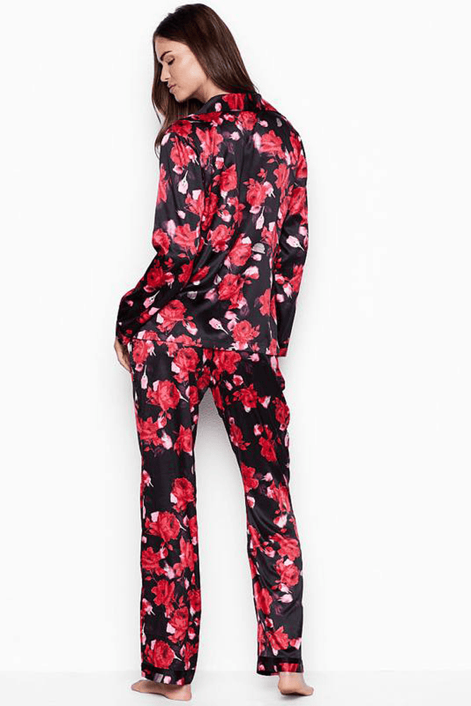 ПІЖАМА САТИН ДОВГА BLACK RED FLORAL Victoria`s Secret ПІЖАМА САТИН ДОВГА BLACK RED FLORAL Victoria`s Secret