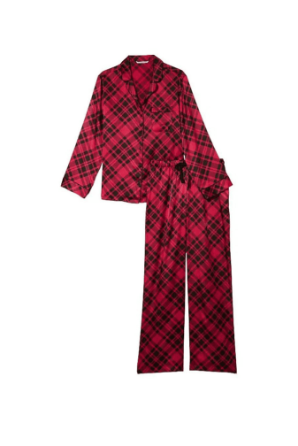 ПИЖАМА САТИН ДЛИННАЯ RED PLAID Victoria`s Secret