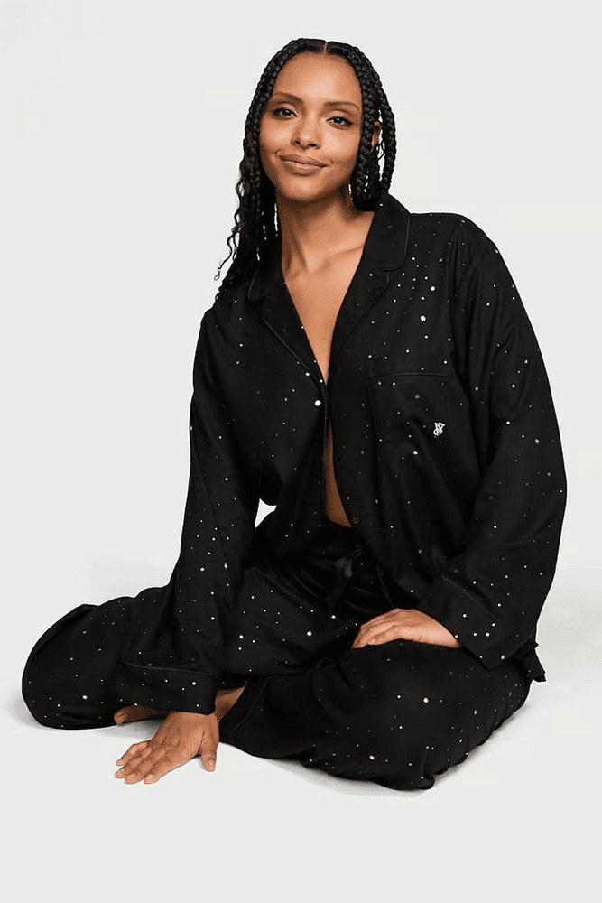 ПІЖАМА ФЛАНЕЛЬ ДОВГА BLACK STARS Victoria`s Secret