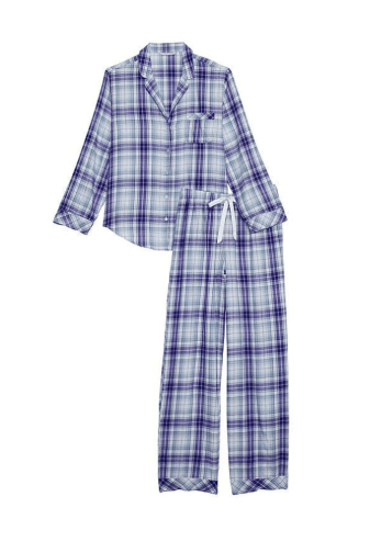 ПИЖАМА ФЛАНЕЛЬ ДЛИННАЯ BLUE PLAID Victoria`s Secret