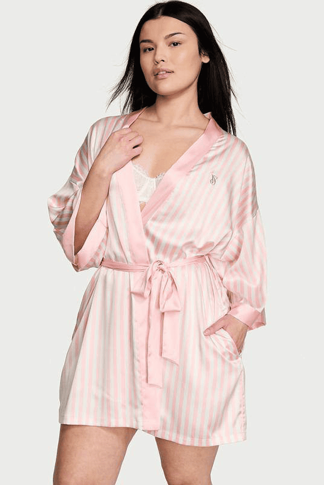 ХАЛАТ САТИНОВИЙ PINK STRIPE LOGO Victoria`s Secret ХАЛАТ САТИНОВИЙ PINK STRIPE LOGO Victoria`s Secret