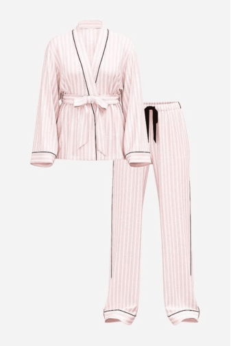 ПИЖАМА ФЛАНЕЛЬ ДЛИННАЯ PINK STRIPE ROBE Victoria`s Secret