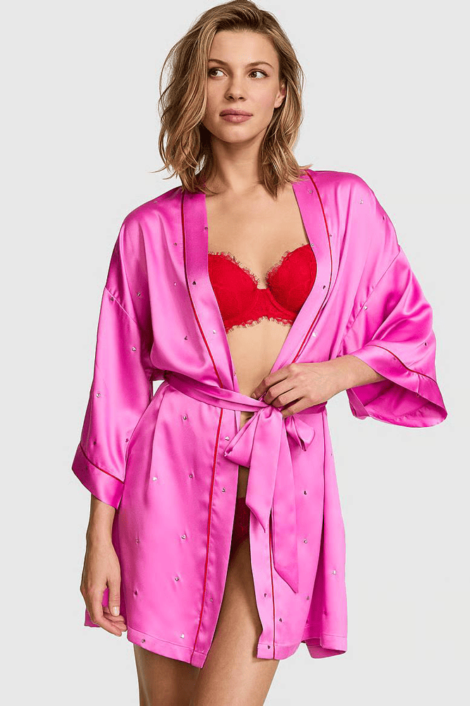 ХАЛАТ САТИНОВИЙ PINK HEARTS Victoria`s Secret ХАЛАТ САТИНОВИЙ PINK HEARTS Victoria`s Secret