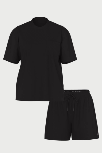 ПІЖАМА БАВОВНА КОРОТКА BLACK T-SHIRT Victoria`s Secret