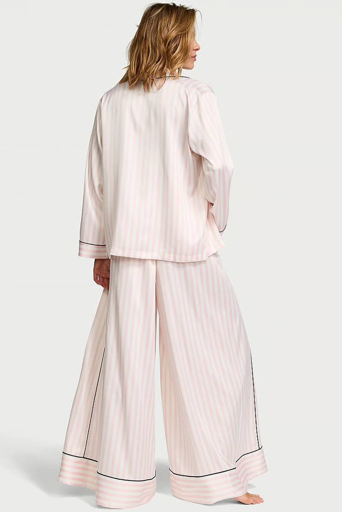 ПІЖАМА САТИН ДОВГА PINK STRIPE PALAZZO Victoria`s Secret ПІЖАМА САТИН ДОВГА PINK STRIPE PALAZZO Victoria`s Secret