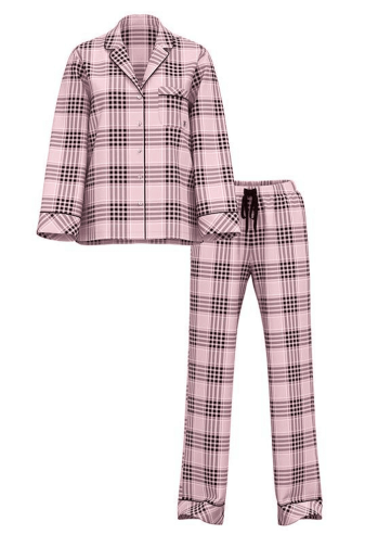 ПІЖАМА ФЛАНЕЛЬ ДОВГА PINK STRIPE PLAID Victoria`s Secret