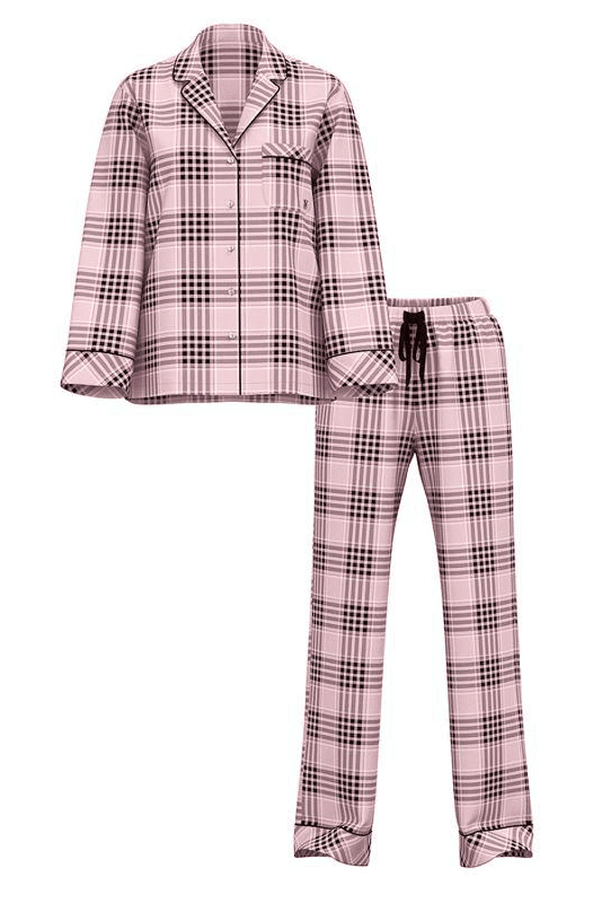 ПІЖАМА ФЛАНЕЛЬ ДОВГА PINK STRIPE PLAID Victoria`s Secret