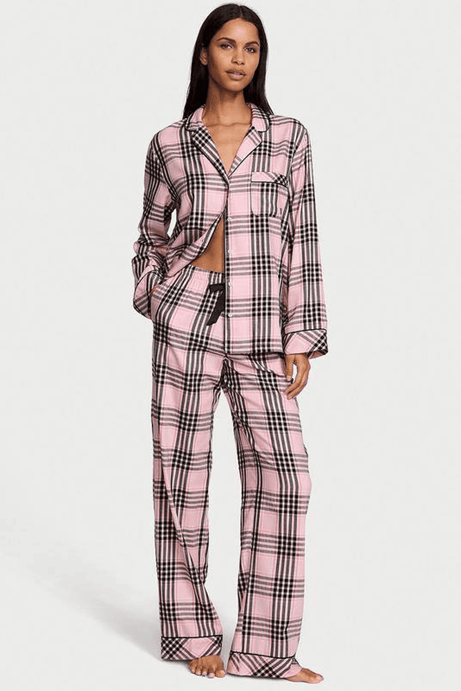 ПІЖАМА ФЛАНЕЛЬ ДОВГА PINK STRIPE PLAID Victoria`s Secret