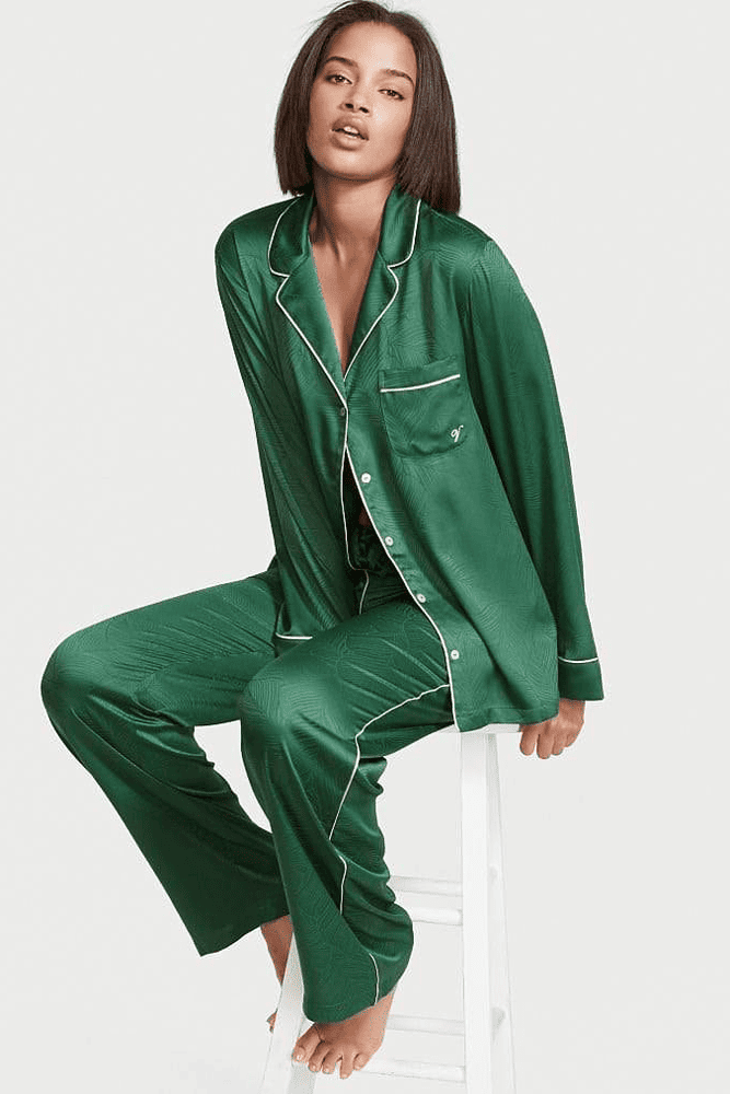 ПІЖАМА САТИН ДОВГА GREEN PALM Victoria`s Secret ПІЖАМА САТИН ДОВГА GREEN PALM Victoria`s Secret