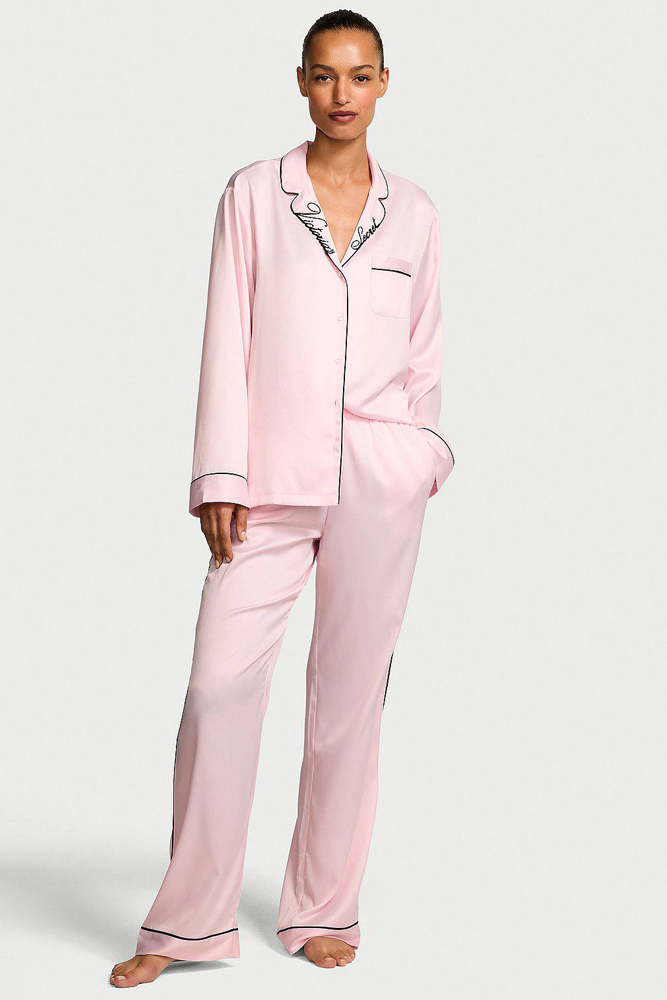 ПІЖАМА САТИН ДОВГА ANGEL PINK COLLAR EMBR Victoria`s Secret ПІЖАМА САТИН ДОВГА ANGEL PINK COLLAR EMBR Victoria`s Secret