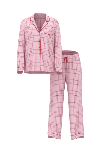 ПИЖАМА ФЛАНЕЛЬ ДЛИННАЯ PINK RED PLAID Victoria`s Secret