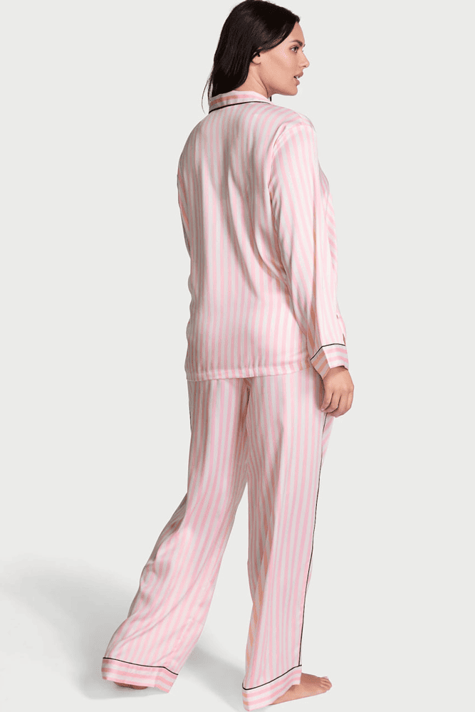 ПІЖАМА САТИН ДОВГА PINK STRIPE COLLAR EMBR Victoria`s Secret ПІЖАМА САТИН ДОВГА PINK STRIPE COLLAR EMBR Victoria`s Secret
