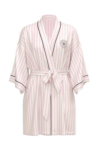 ХАЛАТ САТИНОВЫЙ PINK STRIPE EMBR Victoria`s Secret