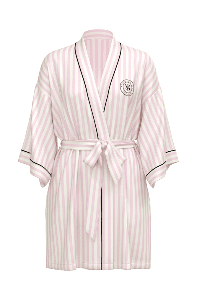 ХАЛАТ САТИНОВИЙ PINK STRIPE EMBR Victoria`s Secret