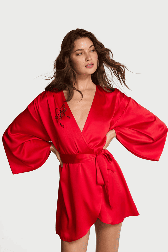 ХАЛАТ САТИНОВИЙ RED BOW EMBL Victoria`s Secret ХАЛАТ САТИНОВИЙ RED BOW EMBL Victoria`s Secret