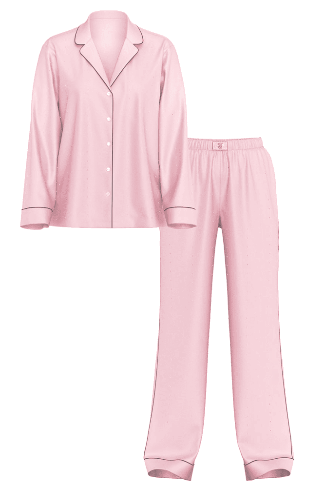 ПІЖАМА САТИН ДОВГА ANGEL PINK EMBL Victoria`s Secret
